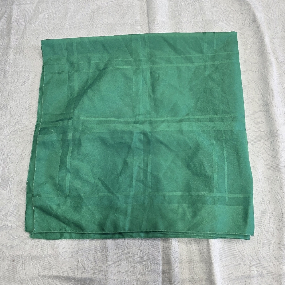 Emerald Green Square Scarf Checkered Plaid Pattern